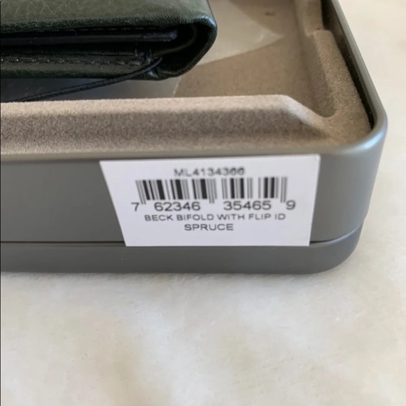 Fossil Spruce Wallet Beck Bifold W/ Flip ID - Picture 4 of 8
